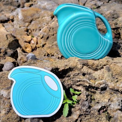 Fiestaware Turquoise Pitcher Sticker and Magnet