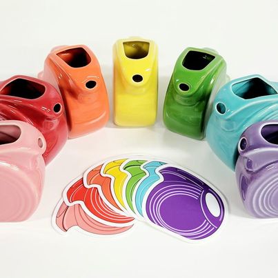 Fiestaware Pink Pitcher Sticker and Magnet