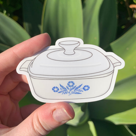 Blue Cornflower Corningware Casserole Sticker/Magnet