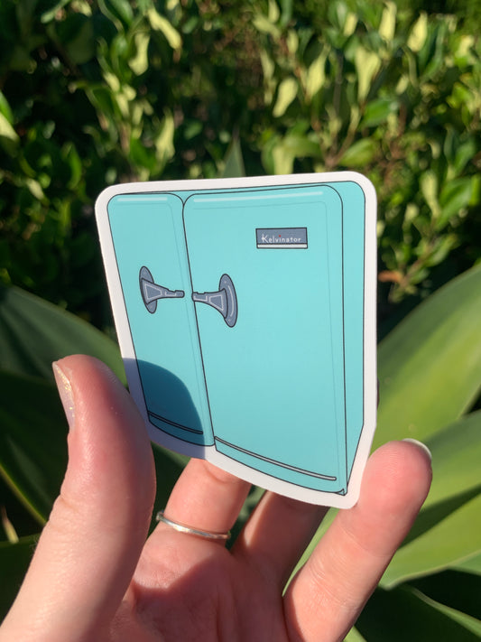 Vintage 1950's Blue Kelvinator Refrigerator Sticker/Magnet