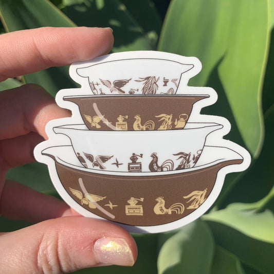 Vintage Pyrex Cinderella Bowls American Heritage Sticker
