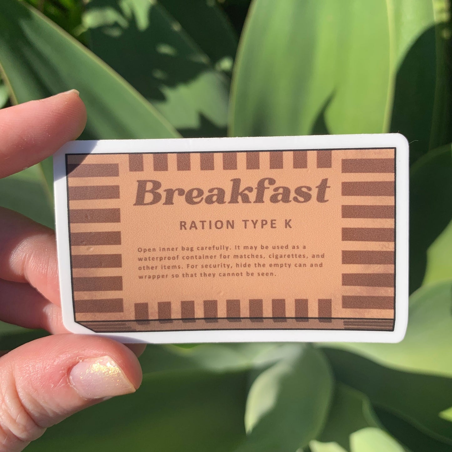WWII K-Ration Breakfast Box Sticker