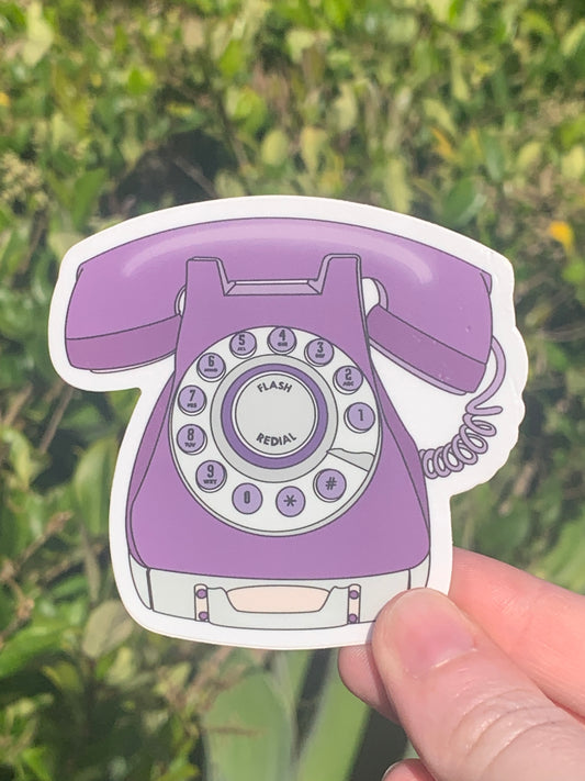 Vintage Purple Telephone Sticker