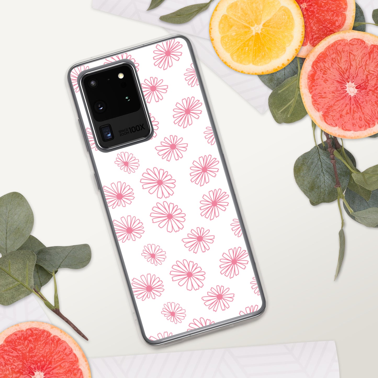 Vintage Pyrex Pink Daisy Clear Case for Samsung®