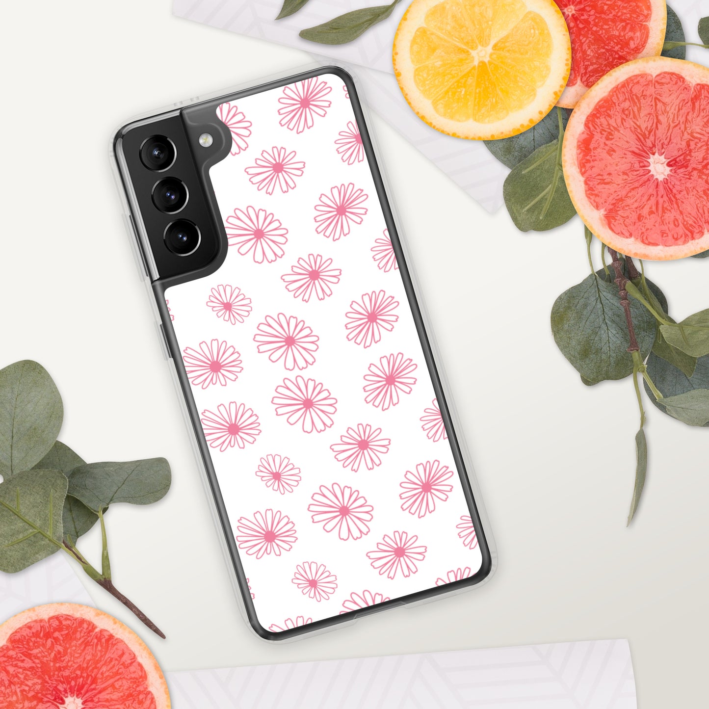 Vintage Pyrex Pink Daisy Clear Case for Samsung®