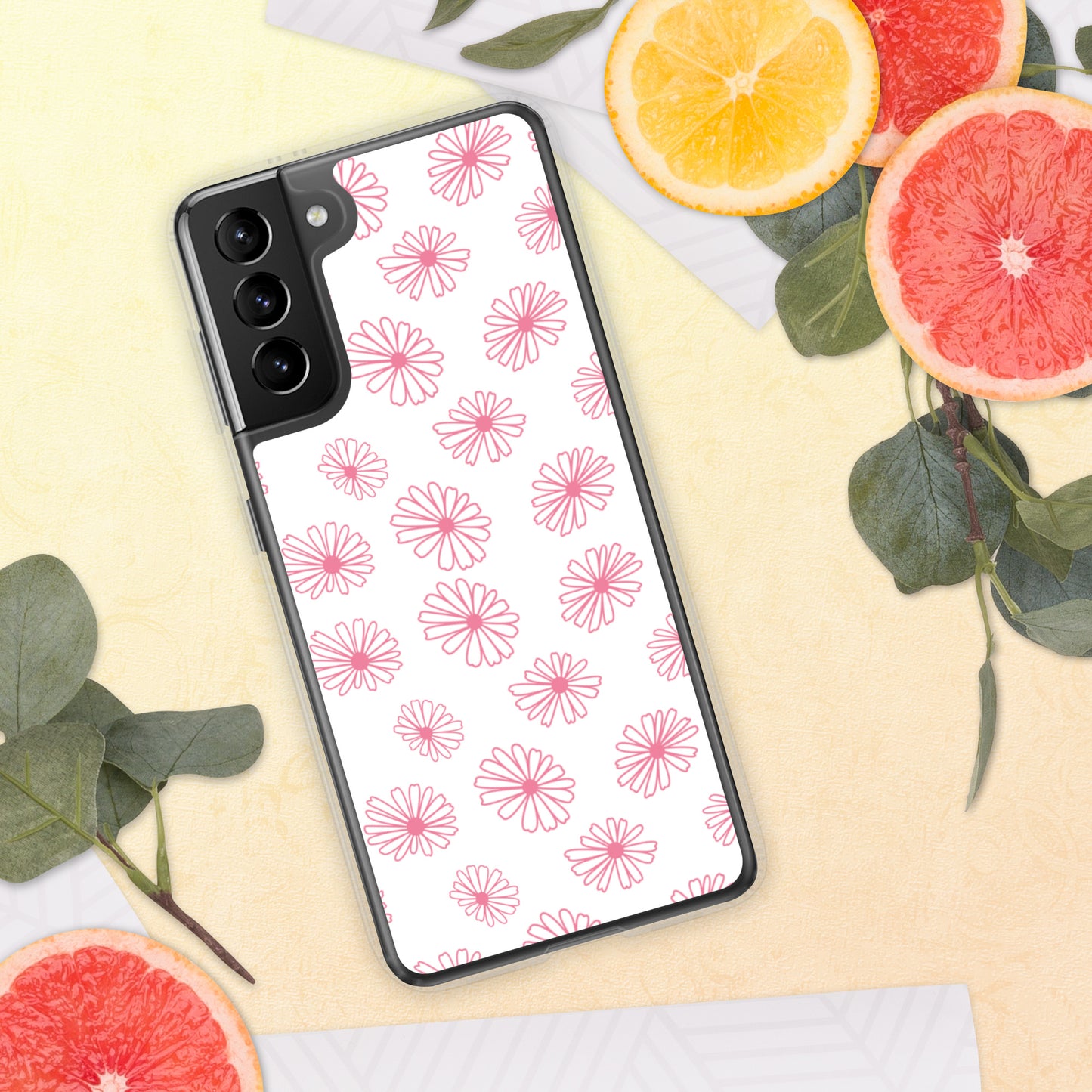 Vintage Pyrex Pink Daisy Clear Case for Samsung®