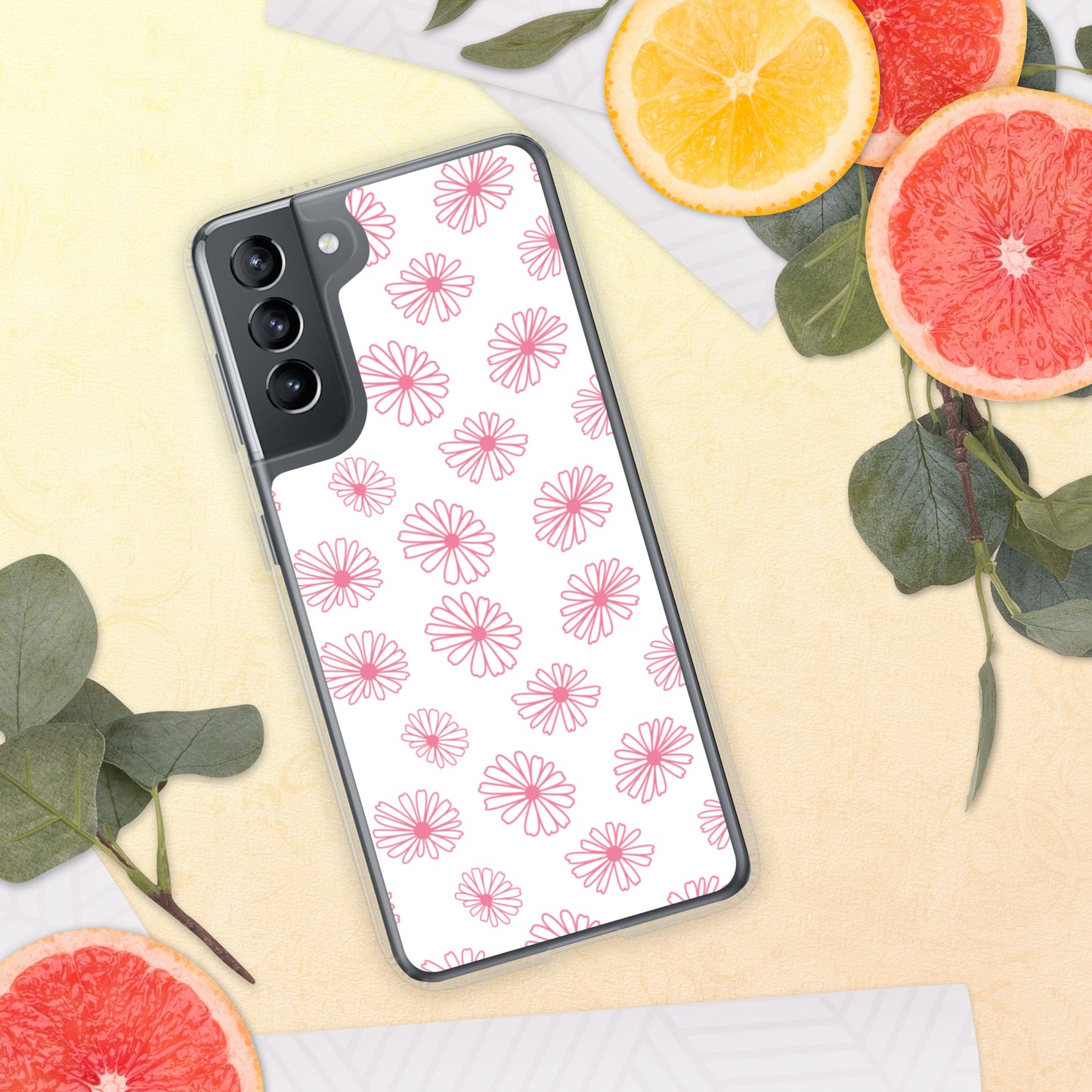 Vintage Pyrex Pink Daisy Clear Case for Samsung®