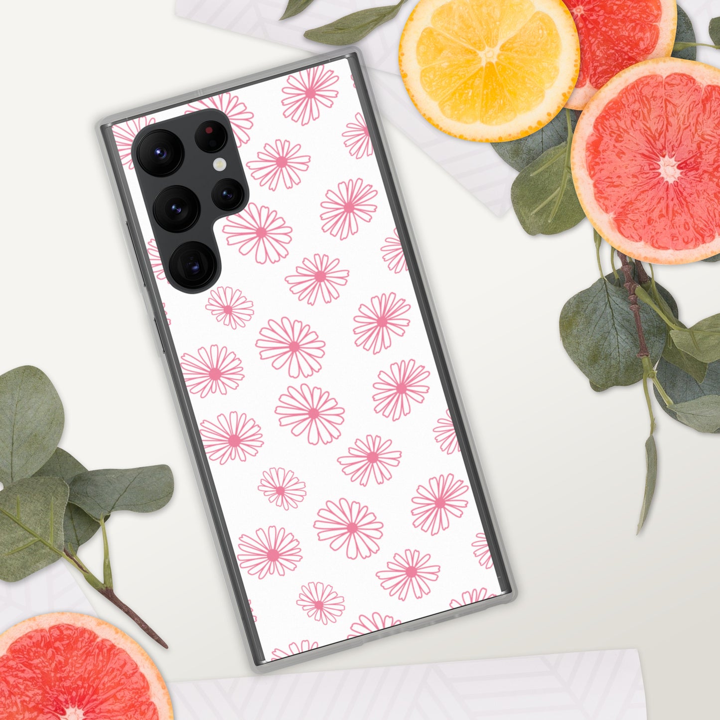 Vintage Pyrex Pink Daisy Clear Case for Samsung®