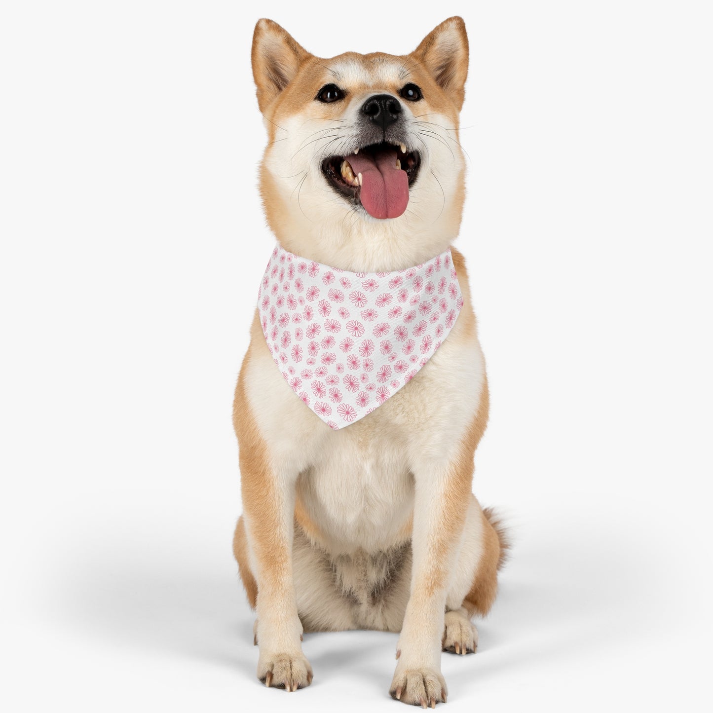 Vintage Pyrex Pink Daisy Pet Bandana Collar
