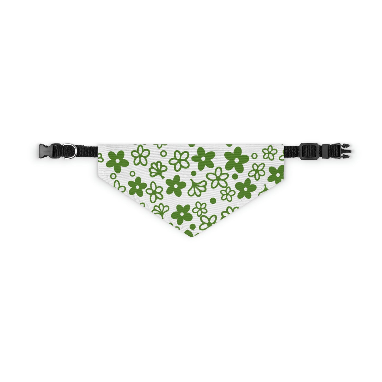 Vintage Pyrex Green Crazy Daisy Pet Bandana Collar
