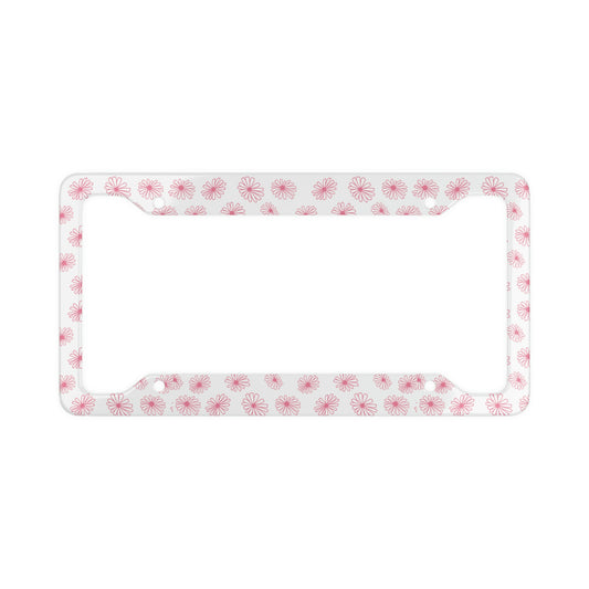Vintage PyrexPink Daisy License Plate Frame