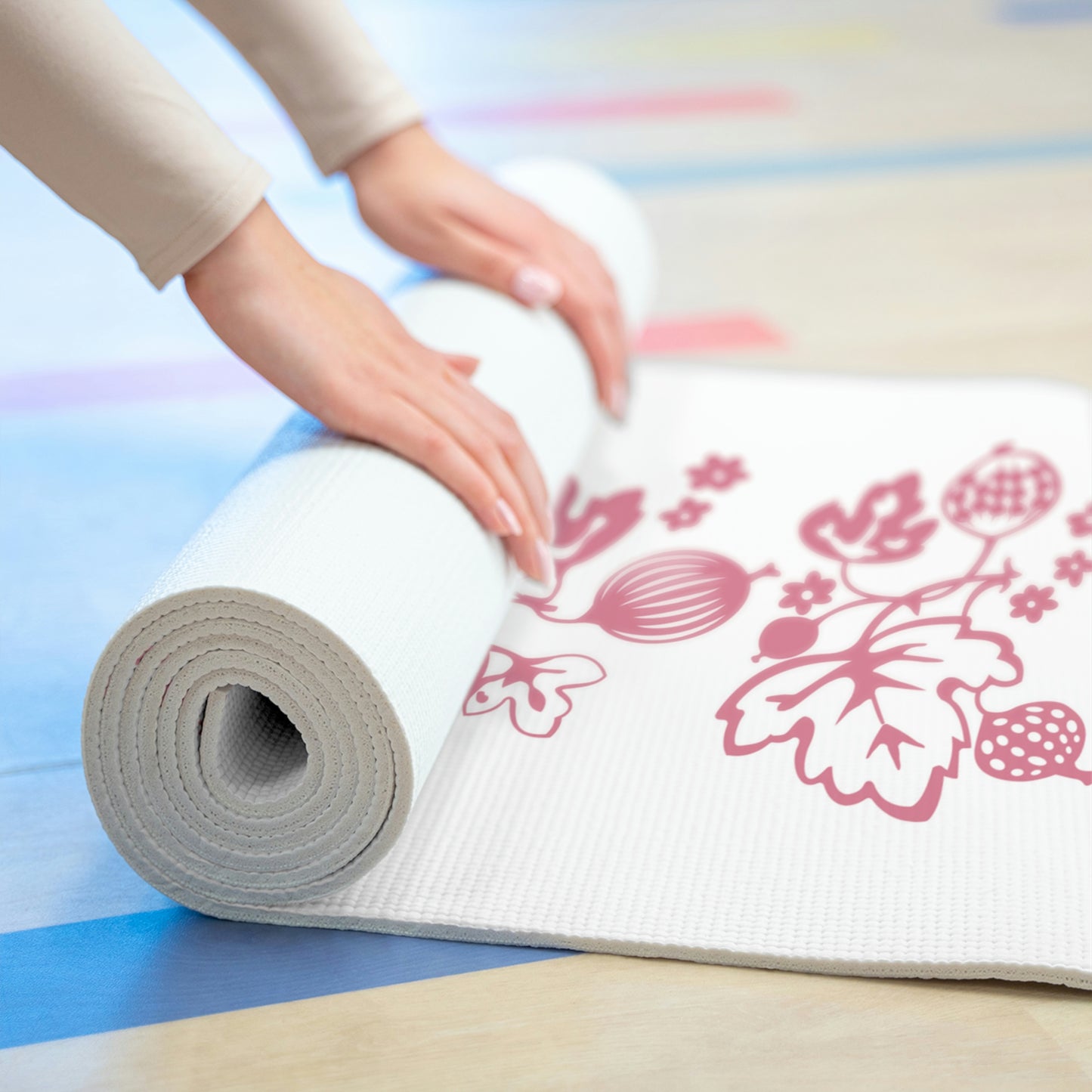 Vintage Pyrex Pink Gooseberry Foam Yoga Mat