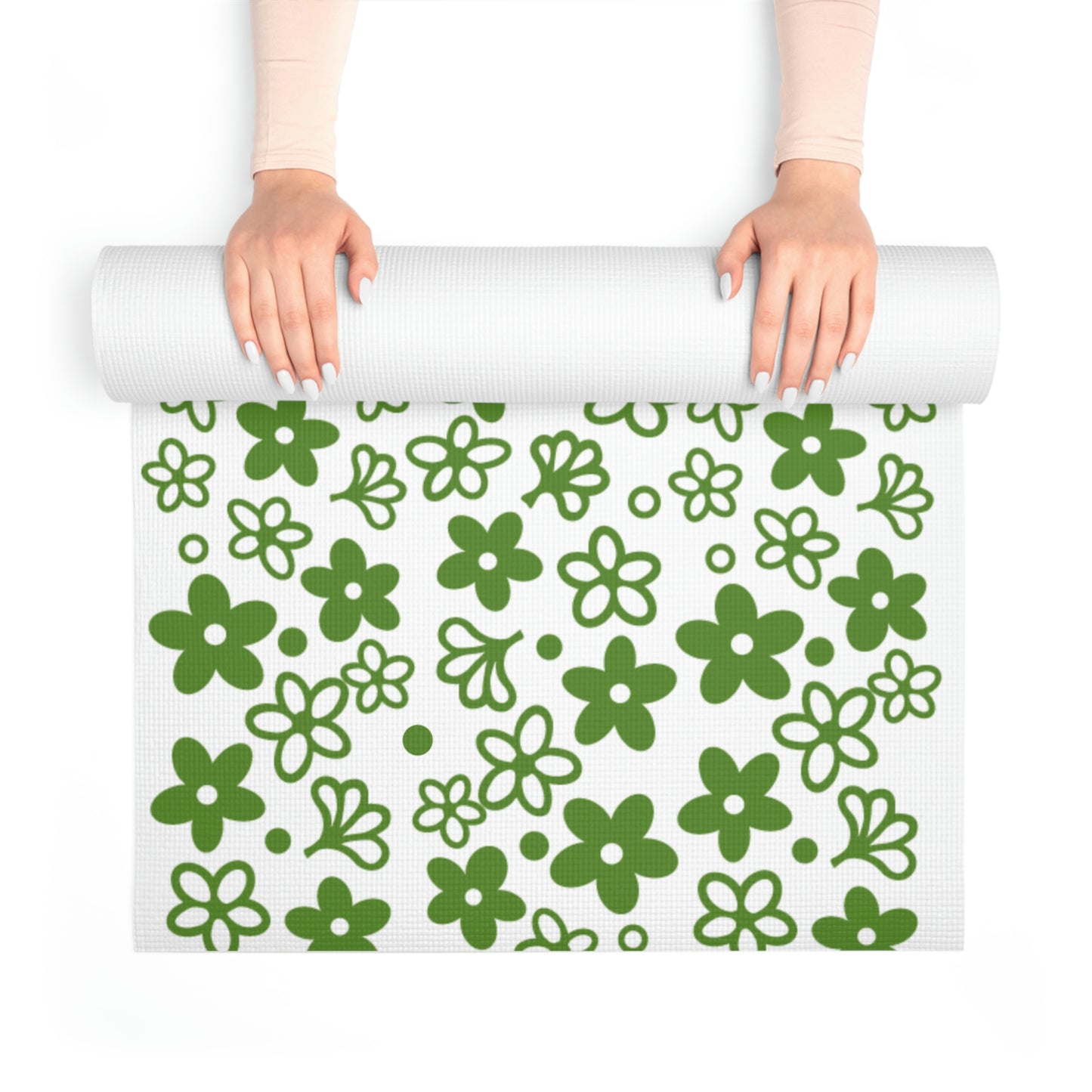 Vintage Pyrex Green Crazy Daisy Foam Yoga Mat