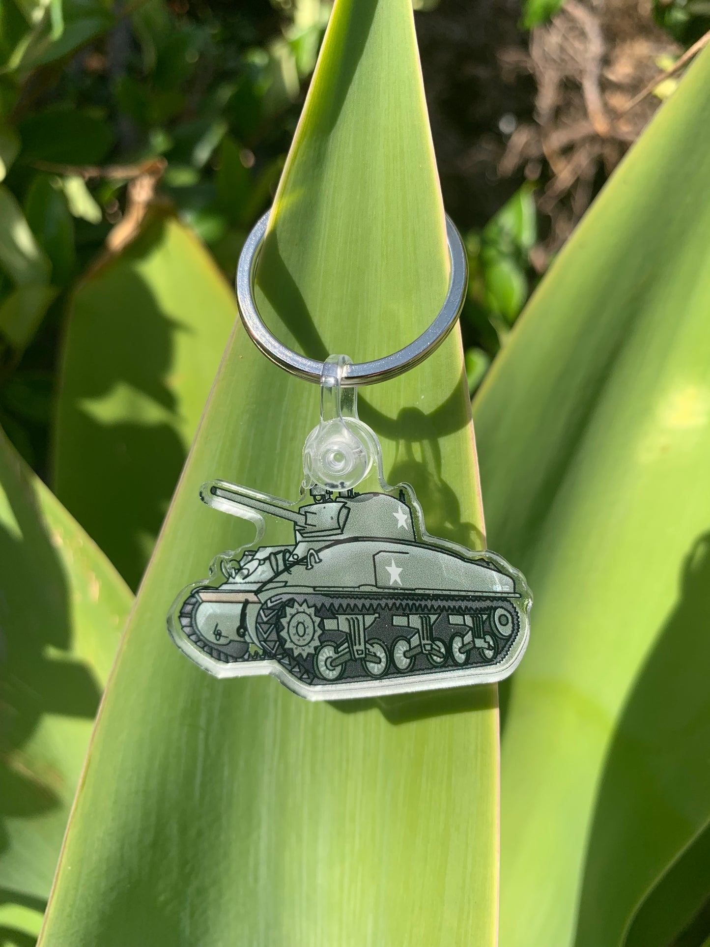 WWII M4A1 Sherman Tank Keychain