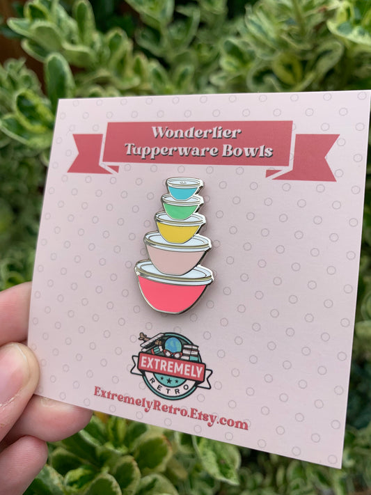 Vintage Tupperware Wonderlier Bowls Lapel Pin