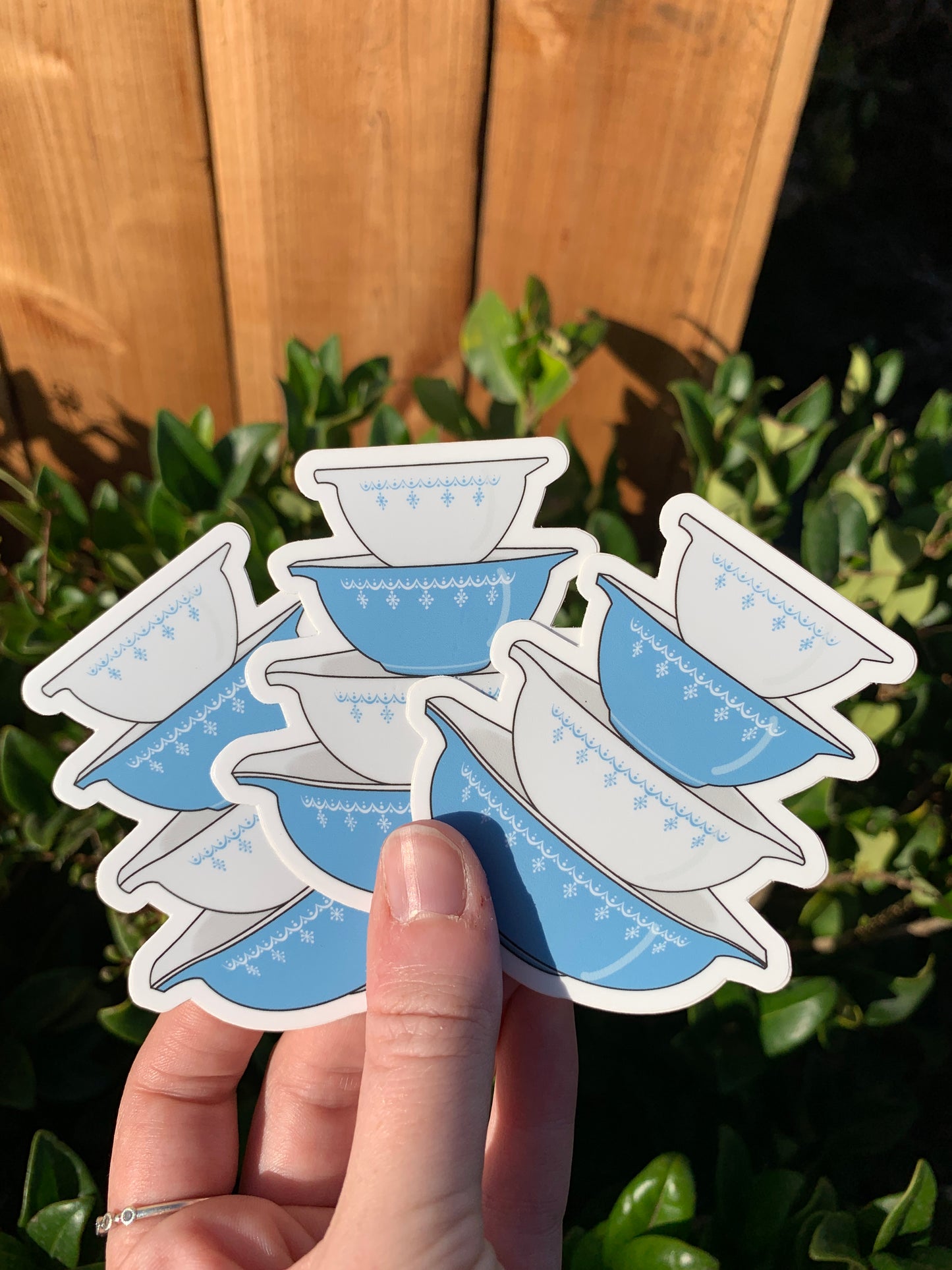 Vintage Pyrex Cinderella Bowls Sticker - Blue Snowflake