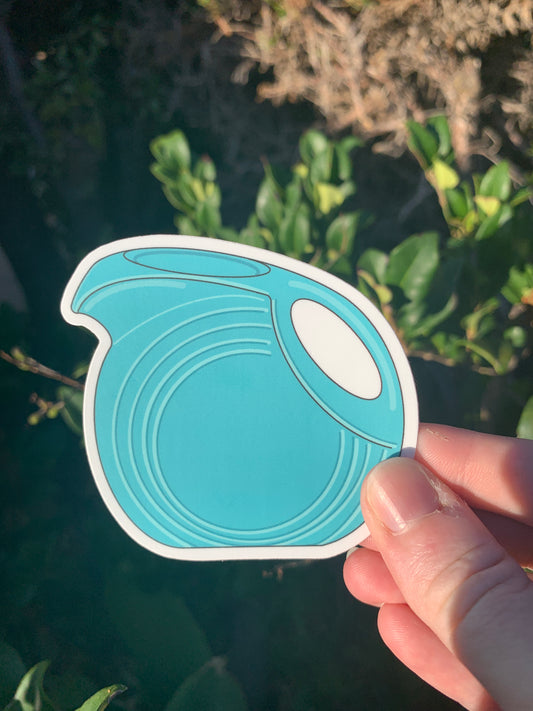 Fiestaware Turquoise Pitcher Sticker and Magnet