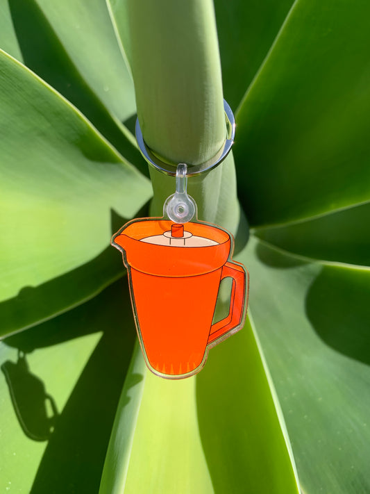 Vintage Orange Tupperware Servalier Pitcher Keychain