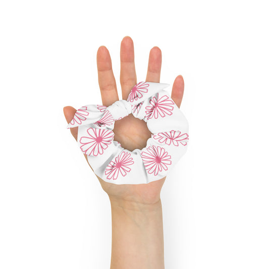 Vintage Pyrex Pink Daisy Hair Scrunchie