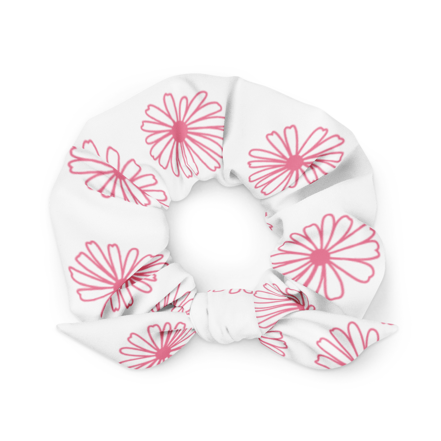 Vintage Pyrex Pink Daisy Hair Scrunchie