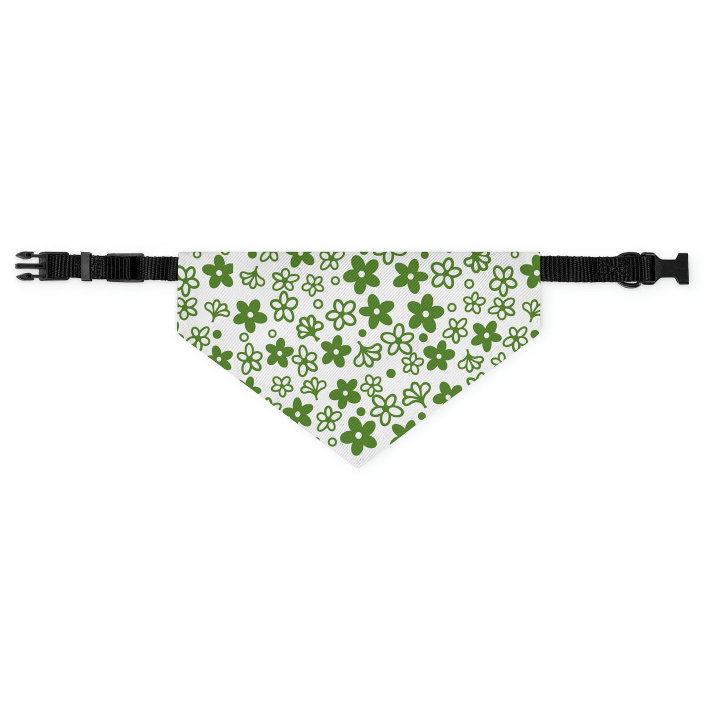Vintage Pyrex Green Crazy Daisy Pet Bandana Collar