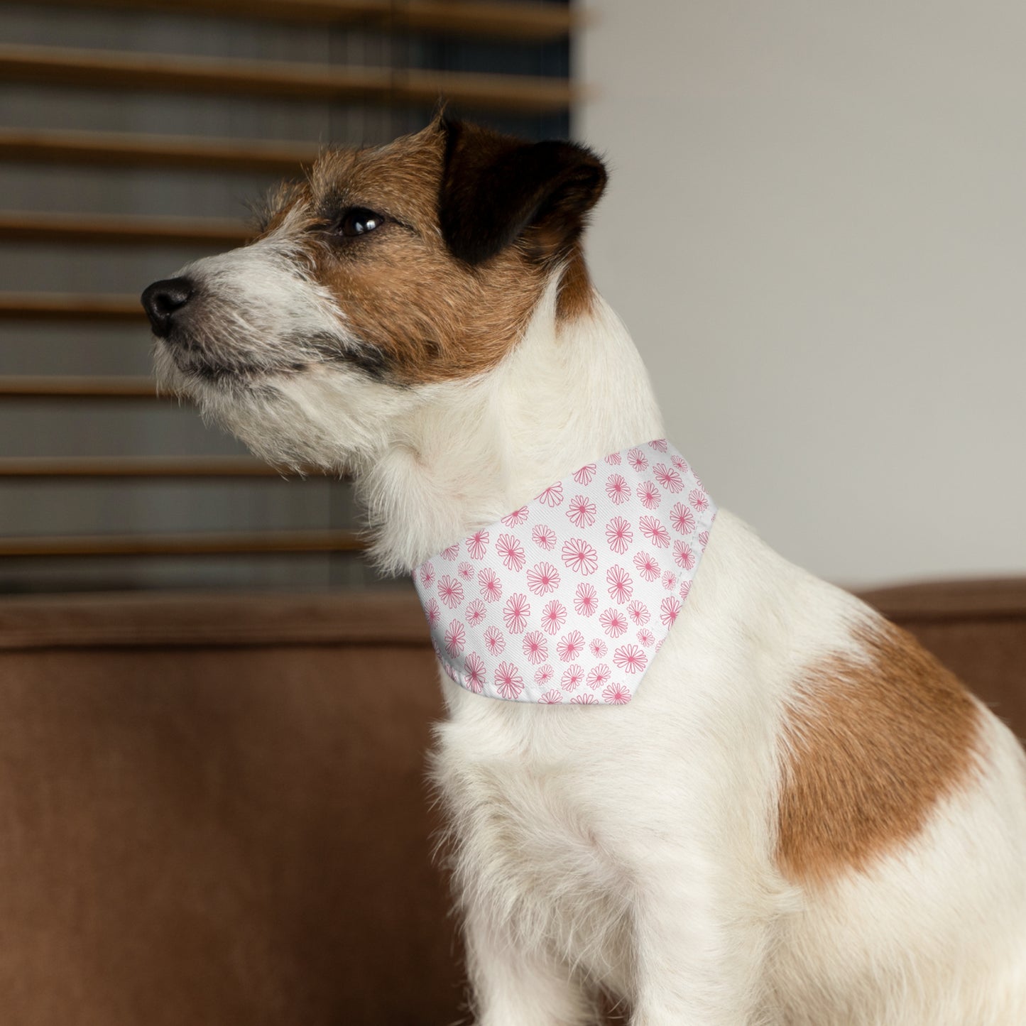 Vintage Pyrex Pink Daisy Pet Bandana Collar