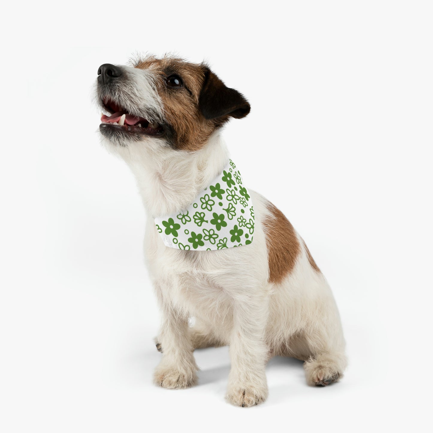 Vintage Pyrex Green Crazy Daisy Pet Bandana Collar