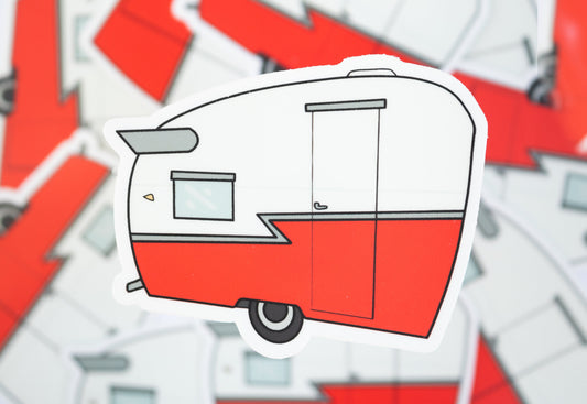 1960's Shasta Travel Trailer Sticker/Magnet - Cherry Red