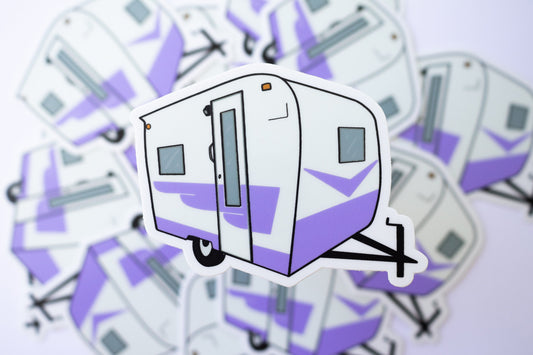 1960's Cardinal Travel Trailer Sticker - Lavender Purple