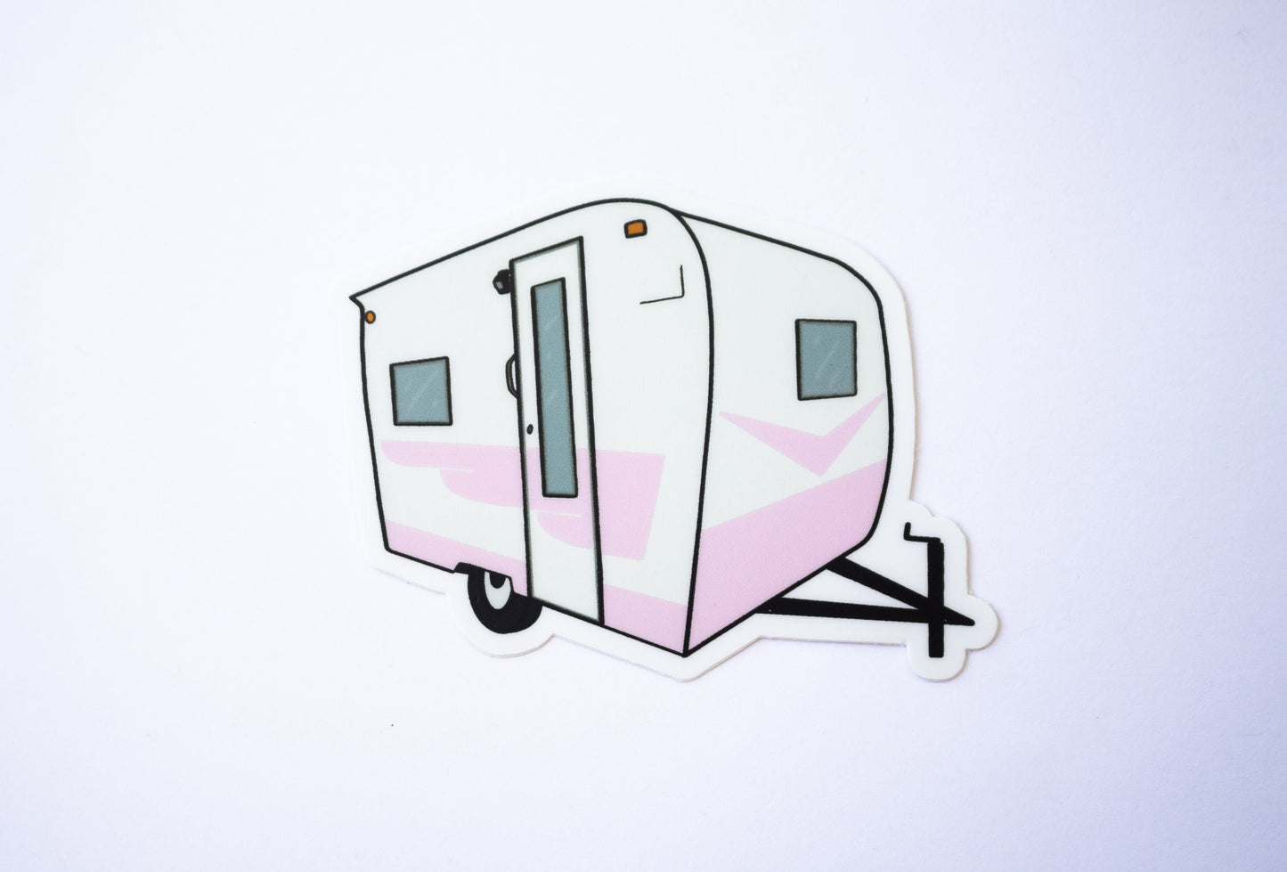 1960's Cardinal Travel Trailer Sticker - Bubble Gum Pink