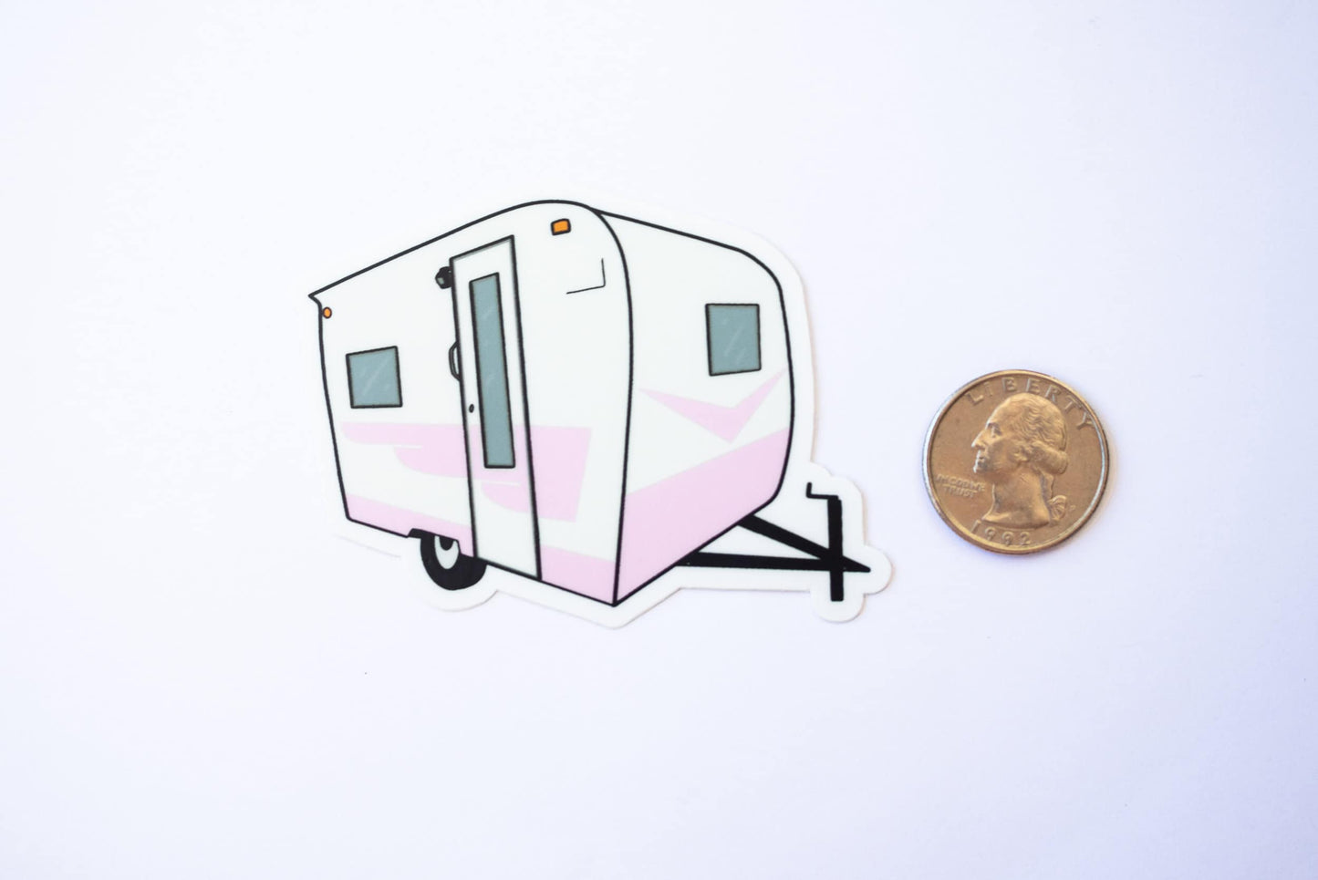 1960's Cardinal Travel Trailer Sticker - Bubble Gum Pink