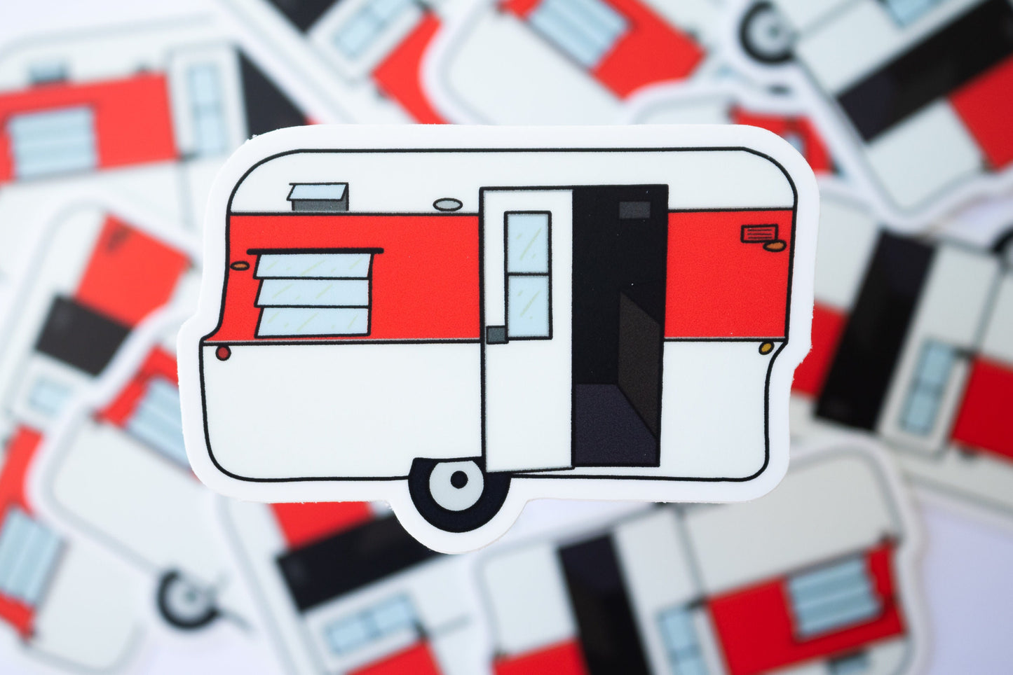 Vintage Trailer Sticker - 1964 Red Nomad Travel Trailer