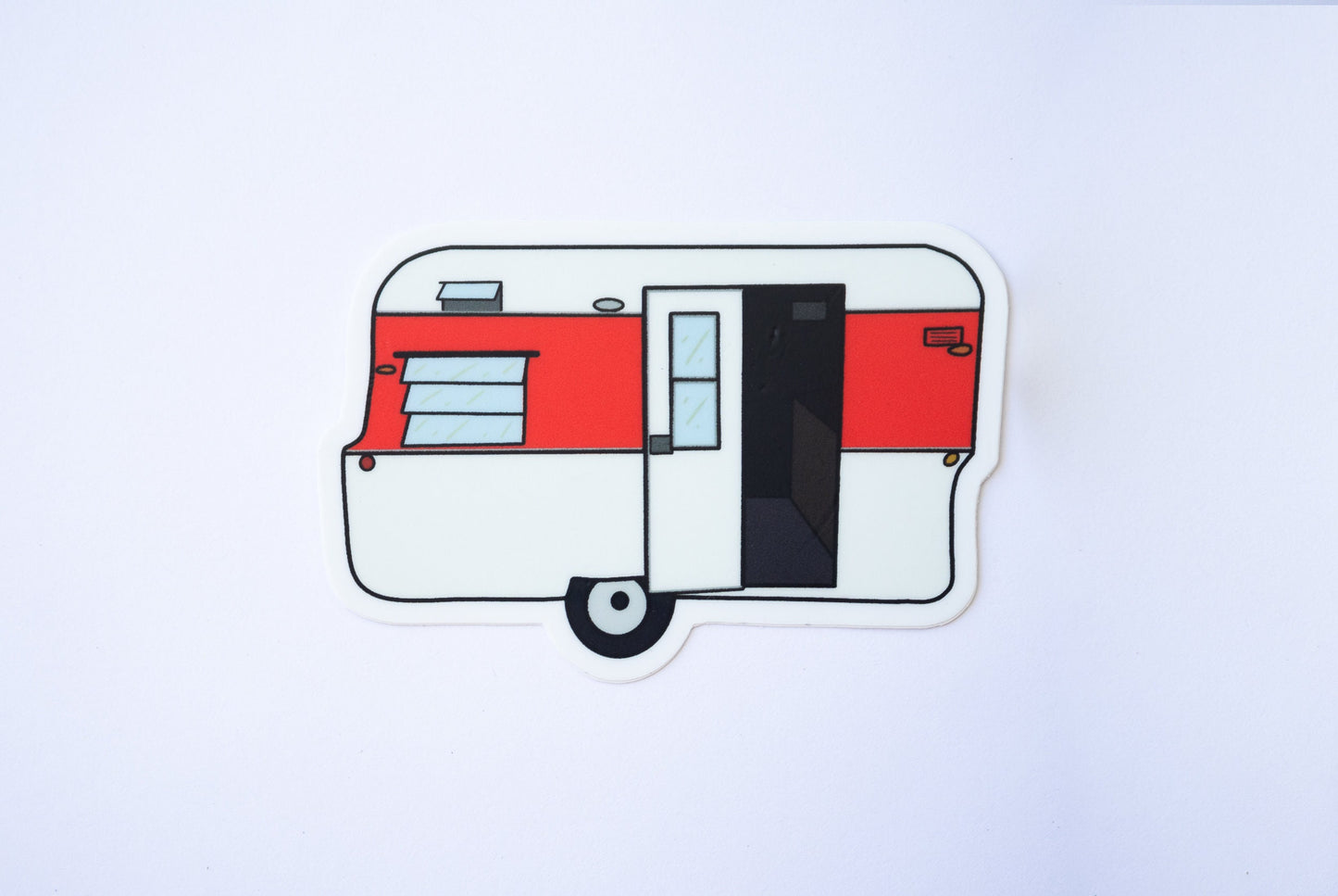 Vintage Trailer Sticker - 1964 Red Nomad Travel Trailer
