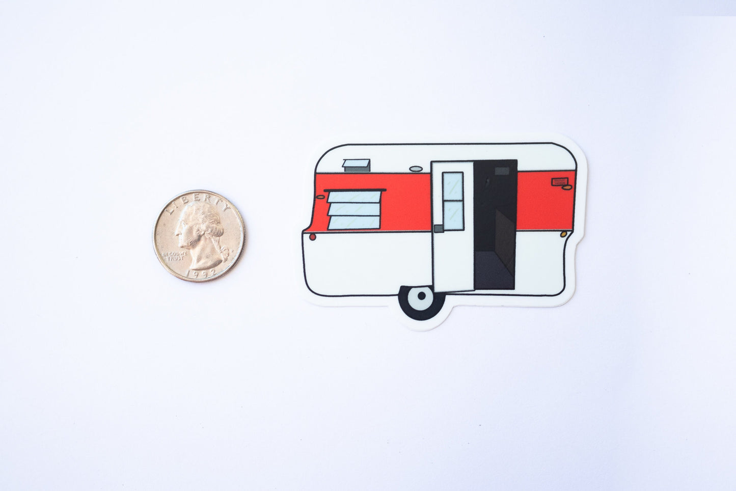 Vintage Trailer Sticker - 1964 Red Nomad Travel Trailer
