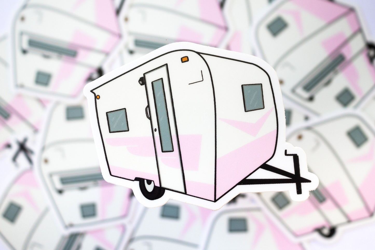 1960's Cardinal Travel Trailer Sticker - Bubble Gum Pink