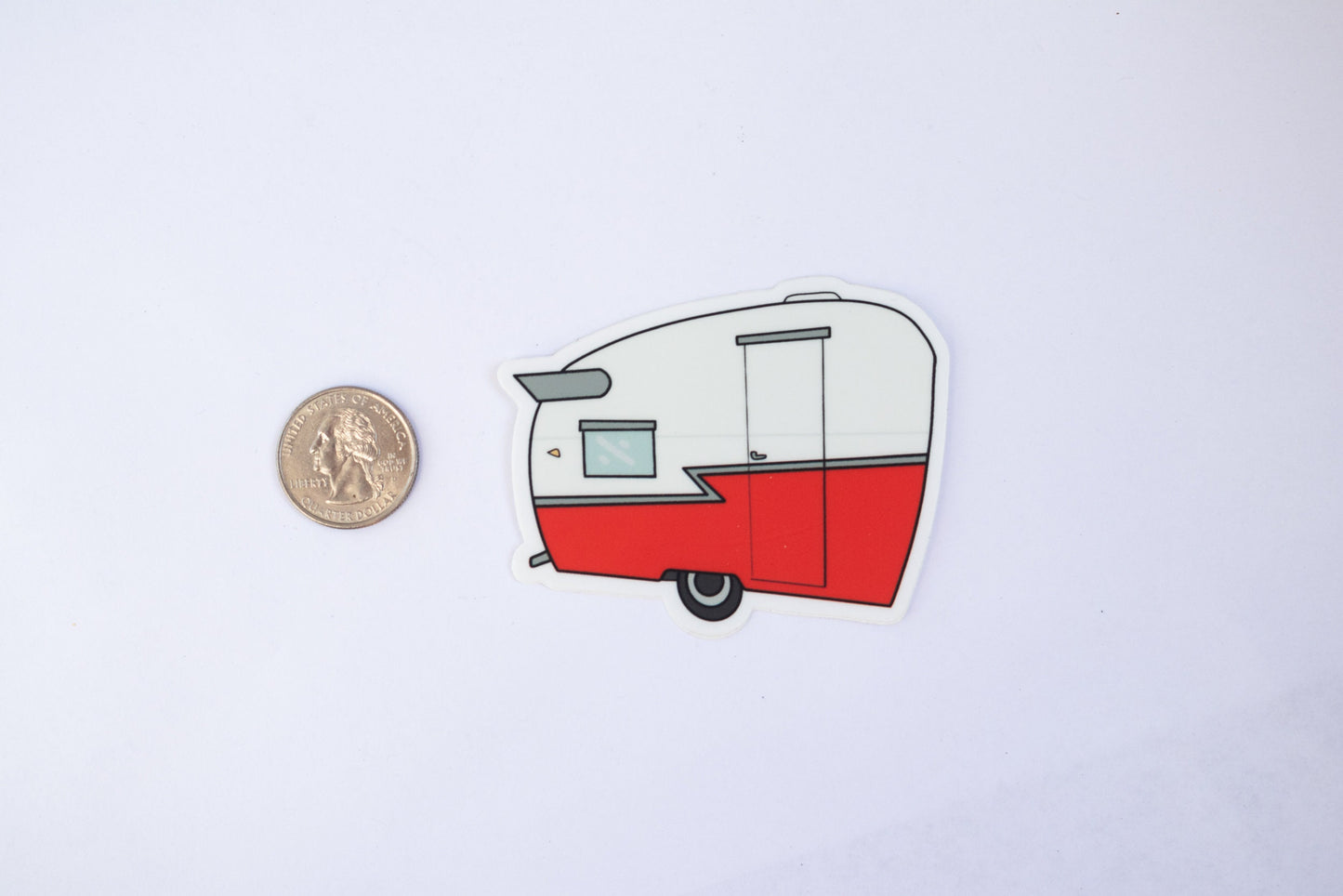 1960's Shasta Travel Trailer Sticker/Magnet - Cherry Red