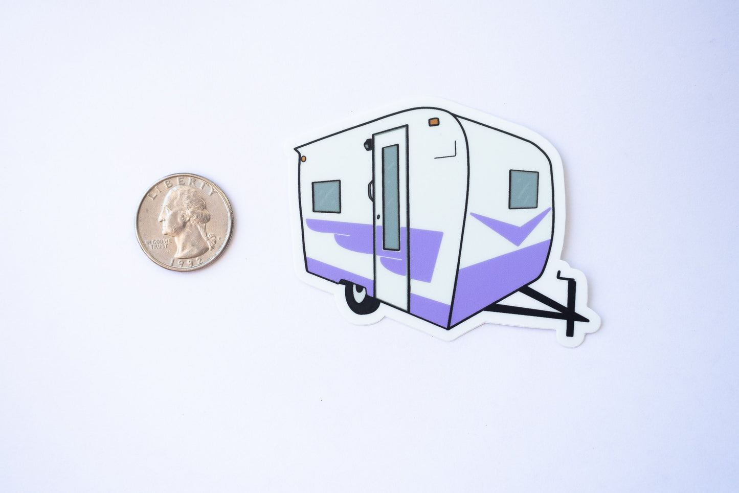 1960's Cardinal Travel Trailer Sticker - Lavender Purple