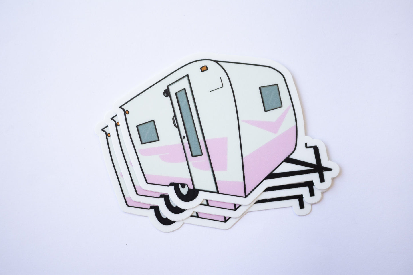 1960's Cardinal Travel Trailer Sticker - Bubble Gum Pink