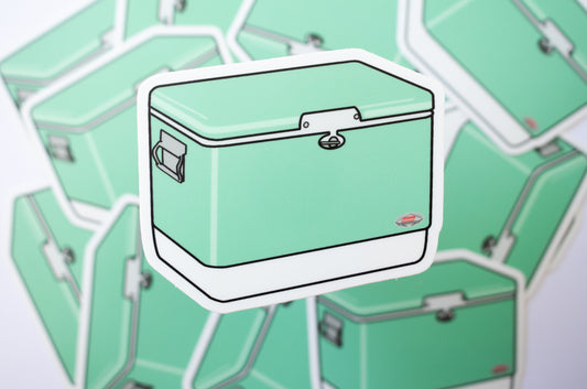 Vintage Hard Side Ice Chest Sticker - Light Green