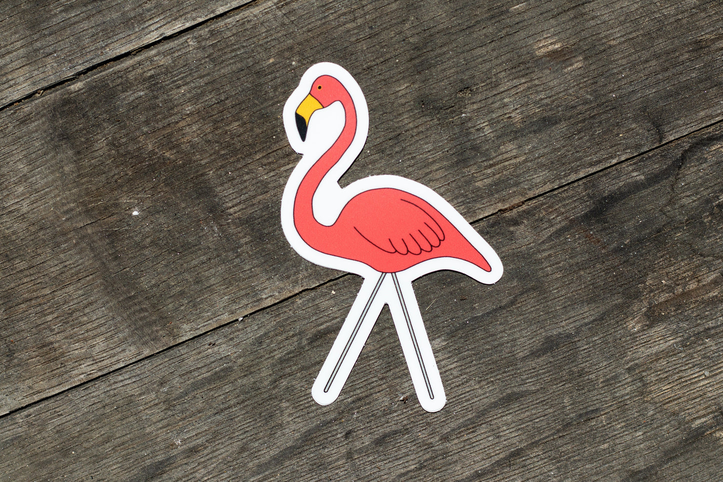 Vintage Camping Gear Sticker/Magnet - Retro Plastic Lawn Flamingo