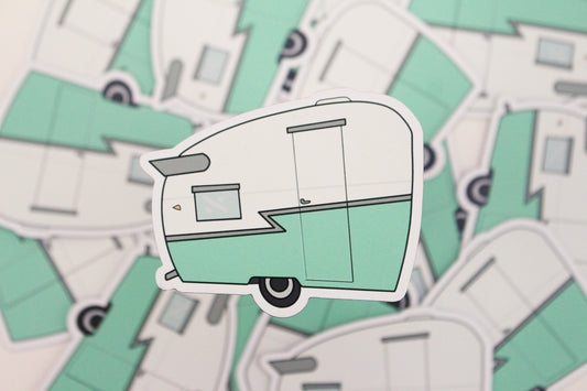 1960's Shasta Travel Trailer Sticker/Magnet - Mint Green