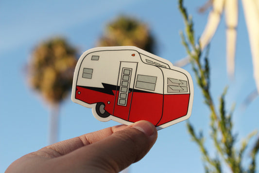 1960's Serro Scotty Travel Trailer Sticker - Red/Black
