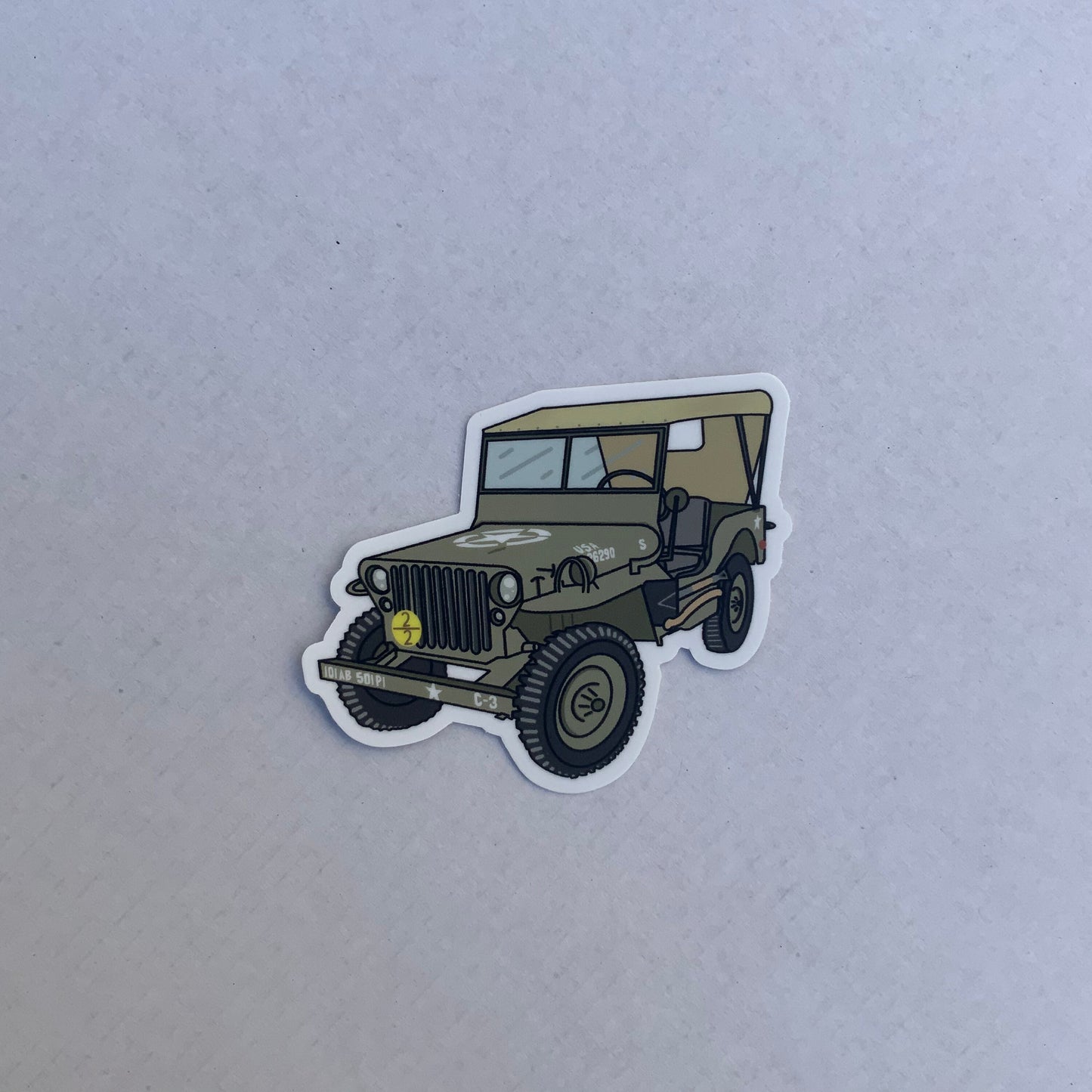 WWII 1943 Ford GPW Vintage Jeep Sticker/Magnet