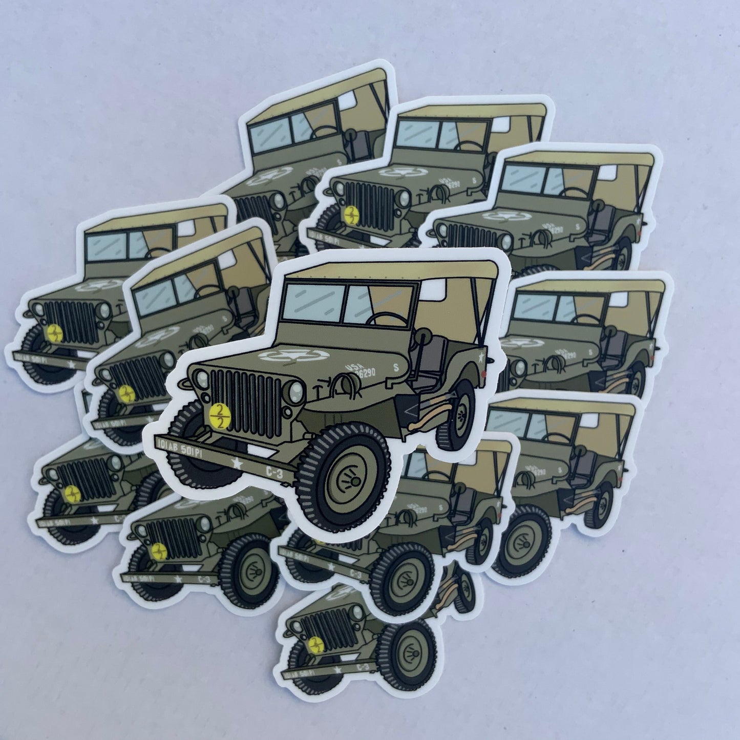 WWII 1943 Ford GPW Vintage Jeep Sticker/Magnet