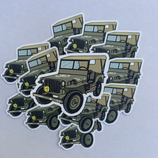 WWII 1943 Ford GPW Vintage Jeep Sticker/Magnet