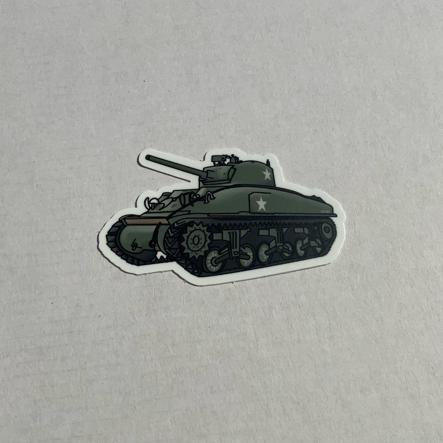 WWII M4A1 Sherman Tank Sticker / Magnet