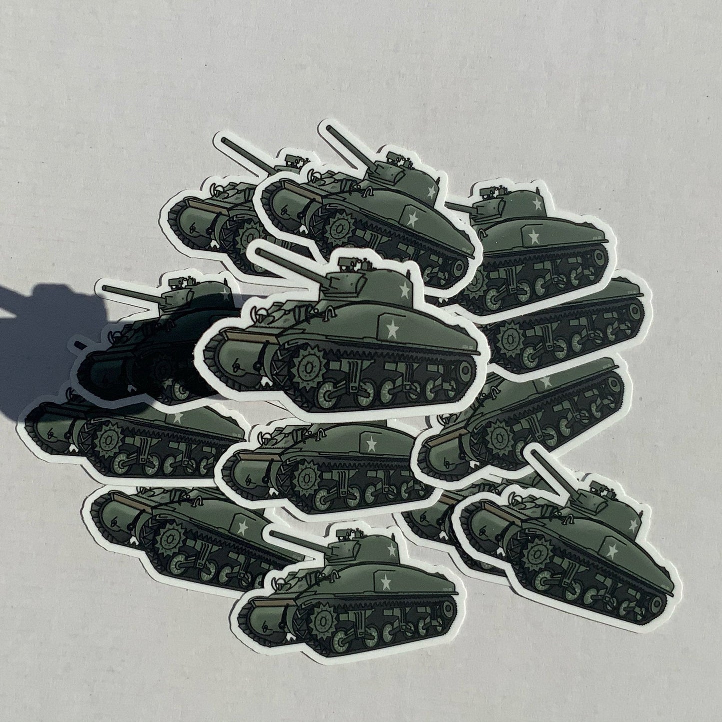 WWII M4A1 Sherman Tank Sticker / Magnet