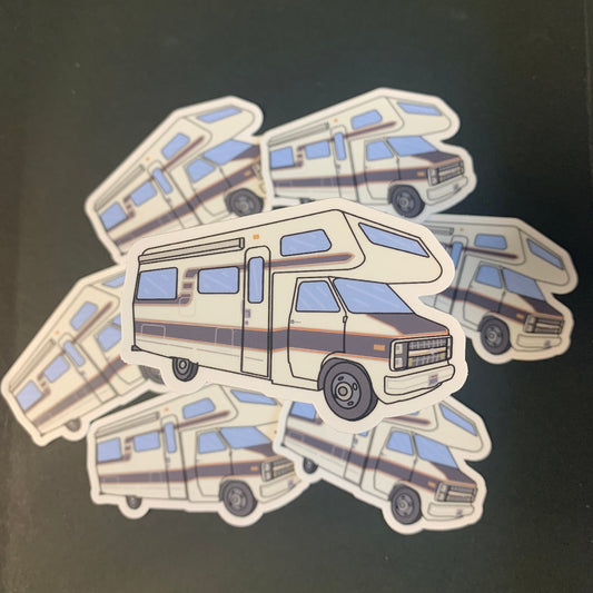 Vintage RV Sticker - 1985 Lazy Daze RV Sticker in Grey and White