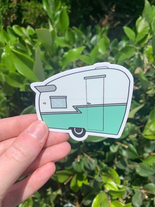 1960's Shasta Travel Trailer Sticker/Magnet - Mint Green