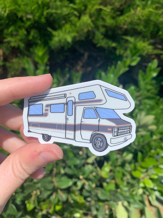 Vintage RV Sticker - 1985 Lazy Daze RV Sticker in Grey and White